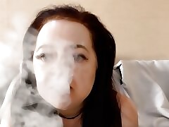 Dominatrix Lara is vaping with X-rated underclothing
