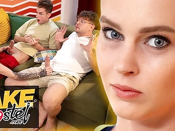 Michael Fly's first-ever time with 2 humungous dicks in a taut gash for a 3 way