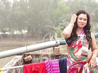 Watch this Indian cutie with a cool assets take it stiff in from the rear on the rooftop