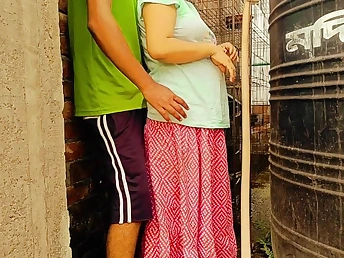 Desi woman 07 humps her step-sis's neighbor outdoors and takes a jizz shot