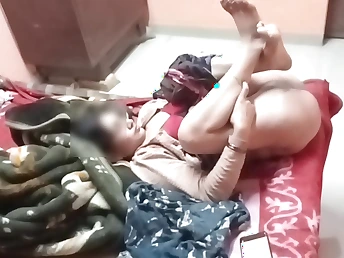 Indian GF gets her phthisic crowd pounded in a hot roleplay while Monu watches in awe