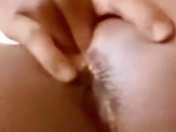 Cute Black teen fingers herself close-up in English mistiness