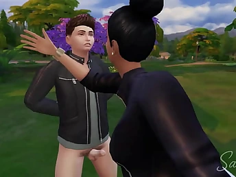 Demoralized youthful fellow gets predominated by a wild oriental domina in this sims cartoon