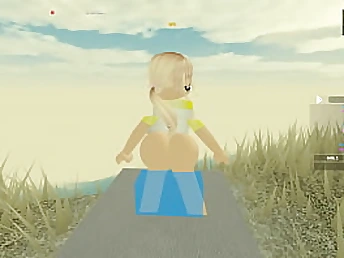 Towheaded sweetheart takes a deep ass gender ravaging in Roblox Porno