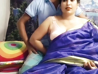 Front daughter-in-law-in-law's spouse pulverizes his Indian stepmom-in-law with his messy gullet!