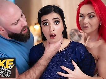 Aaliyah Yasin & Roxi Keogh shot ultra-kinky 3some less Brit COUGAR couple everywhere Fake Hostel