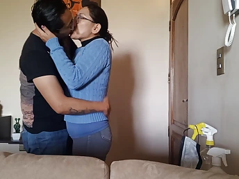 Look forward Hot MILF stepson get naughty while stepmom and husband are away